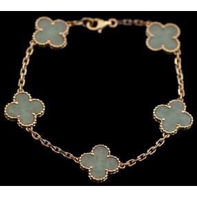 Bracelet Van Cleef & Arpels Alhambra Vintage en or et jade