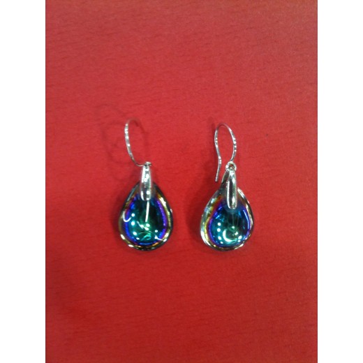 Boucles d'oreilles Baccarat en cristal et argent