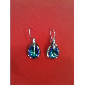 Boucles d'oreilles Baccarat en cristal et argent