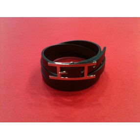 Bracelet Hermès Hapi 3 en cuir bordeaux