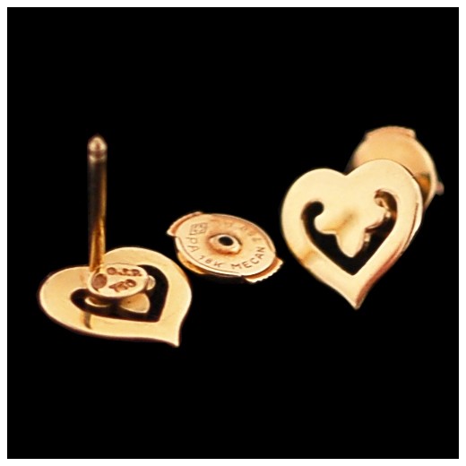 Boucles d'oreilles O.J. Perrin Coeurs Légendes en or