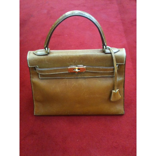Sac Hermès  Kelly 28 cm en Pécari gold 