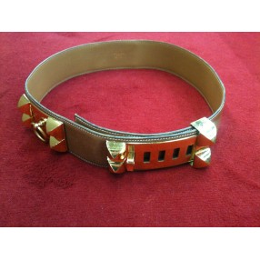 Ceinture Hermès Médor en Veau gold