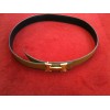 Ceinture Hermès H en cuir Taurillon Clémence gold