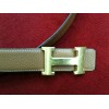 Ceinture Hermès H en cuir Taurillon Clémence gold