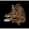 Bague créateur libellule pierres fines et précieuses 