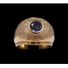 Bague en Or jaune Iolite et Diamants