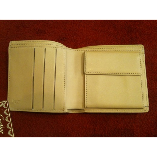 Portefeuille Cartier Santos en cuir camel
