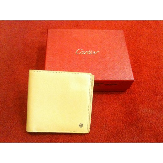 Portefeuille Cartier Santos en cuir camel