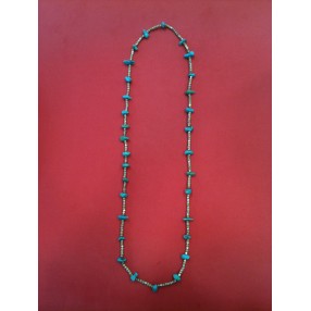 Collier en argent et turquoises