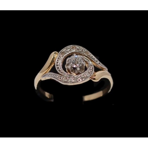 Bague ancienne tourbillon Diamants