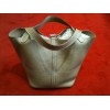 Sac Hermès Picotin Lock GM en cuir gris