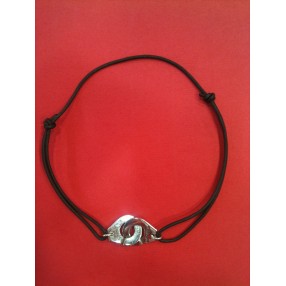 Collier sur cordon Dinh Van Menottes R20 en argent