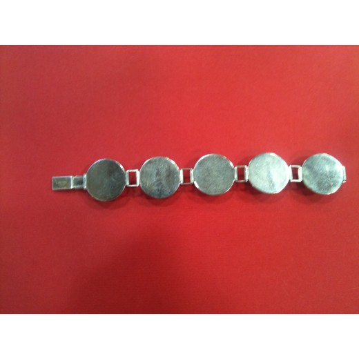 Bracelet Lalique en métal argenté et cabochons en cristal