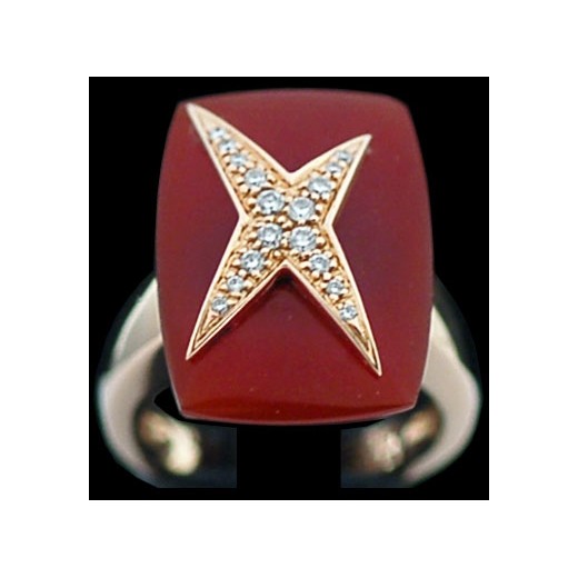 Bague Mauboussin Etoile Divine N°3 en or, diamants et cornaline