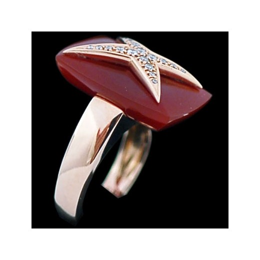 Bague Mauboussin Etoile Divine N°3 en or, diamants et cornaline