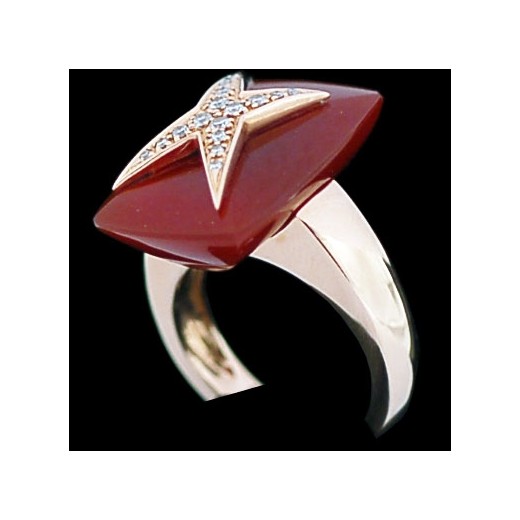 Bague Mauboussin Etoile Divine N°3 en or, diamants et cornaline