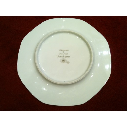 Petite Assiette Hermès – Chiens Courants Et D'Arrêt – Modèle Cailles – Vert – 17 Cm
