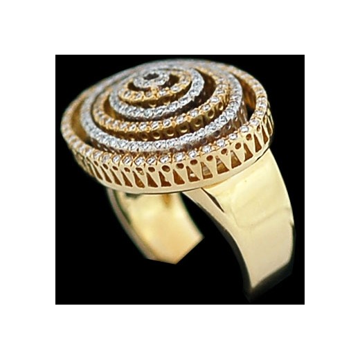 Bague moderne deux ors et diamants