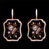 Boucles d'oreilles dormeuses en or et émail