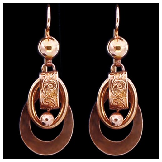 Boucles d'oreilles anciennes Napoléon III en or