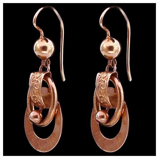 Boucles d'oreilles anciennes Napoléon III en or
