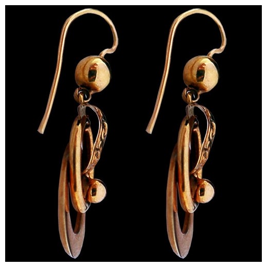 Boucles d'oreilles anciennes Napoléon III en or