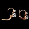 Boucles d'oreilles dormeuses deux ors et diamants