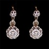 Boucles d'oreilles dormeuses deux ors et diamants