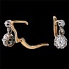 Boucles d'oreilles dormeuses deux ors et diamants