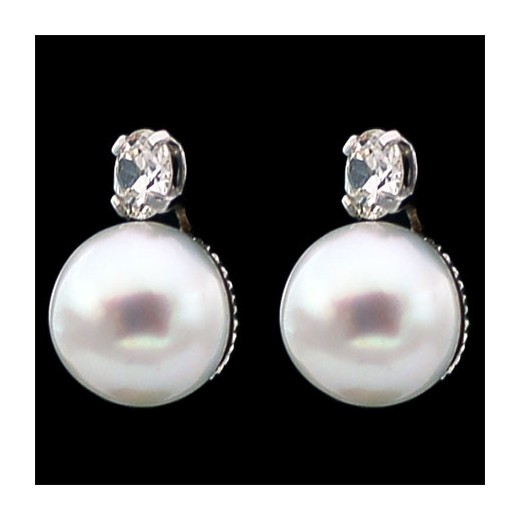 Boucles d'oreilles en or, perles et diamants