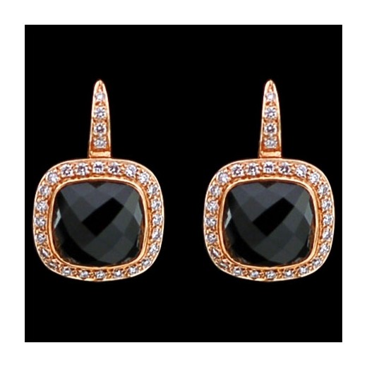 Boucles d'oreilles Dormeuses Or gris 18k vendues et Platine et Diamants