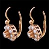 Boucles d'oreilles dormeuses en or et perles