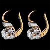 Boucles d'oreilles dormeuses deux ors et diamants