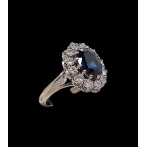 Bague Saphir entourage Diamants