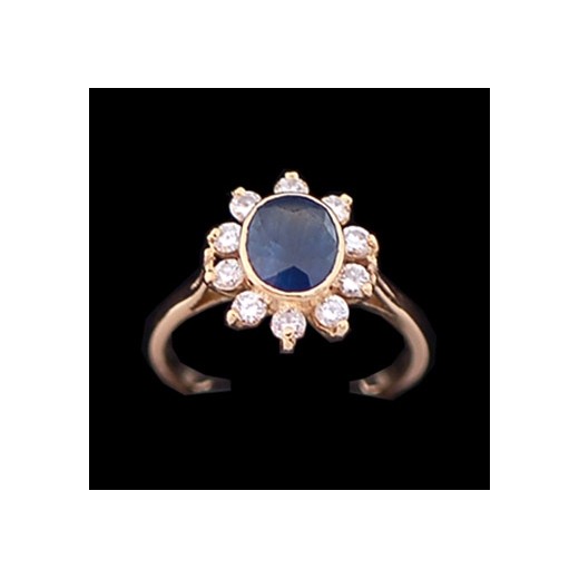 Bague marguerite en or, saphir et diamants