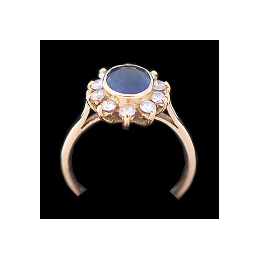 Bague marguerite en or, saphir et diamants
