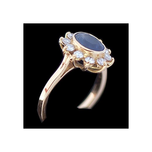 Bague marguerite en or, saphir et diamants