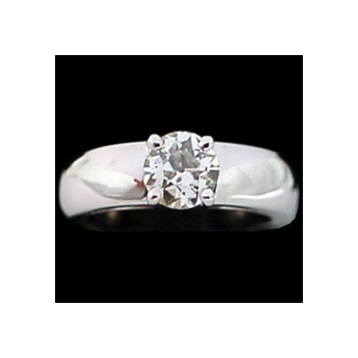 Solitaire en or blanc, diamant de 1,40 carat 