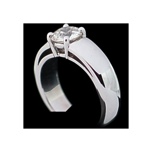 Solitaire en or blanc, diamant de 1,40 carat 