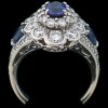 Bague moderne en or, diamants, saphirs et tanzanite