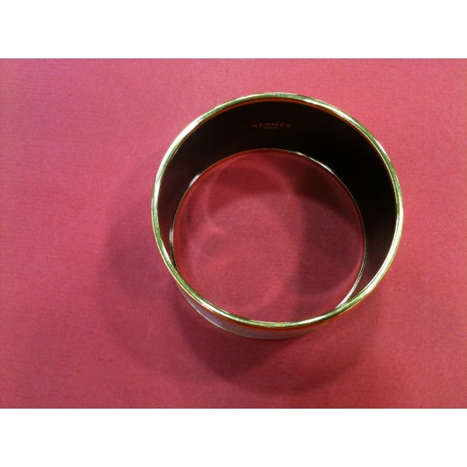 Bracelet Hermès en émail et plaqué or