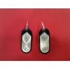 Boucles d'oreilles Lalique en nacre et résine noire