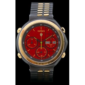 Montre Ferrari Chronographe en acier et plaqué or