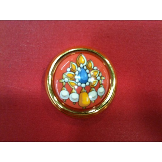 Boucles d'oreille Hermès en émail et plaqué or