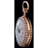 Montre de col ancienne en or, perles et diamant