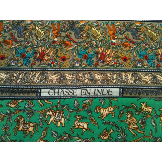 Châle HERMÈS En Cachemire Et Soie - 140x140cm, Marron - Occasion