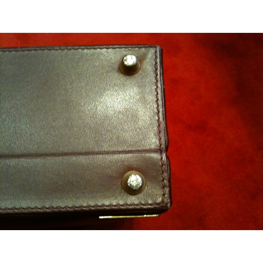 Porte-chapelet En Cuir Bordeaux Fait Main - Dimensions 8,5 X 8,5 Cm - Pour Grains Jusqu'à 7 Mm