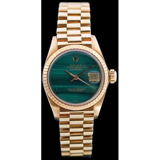 Montre Rolex Lady Datejust en or et malachite