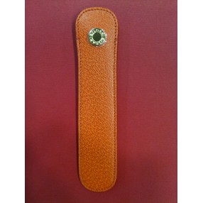 Etui pour stylo Bulgari en cuir orange